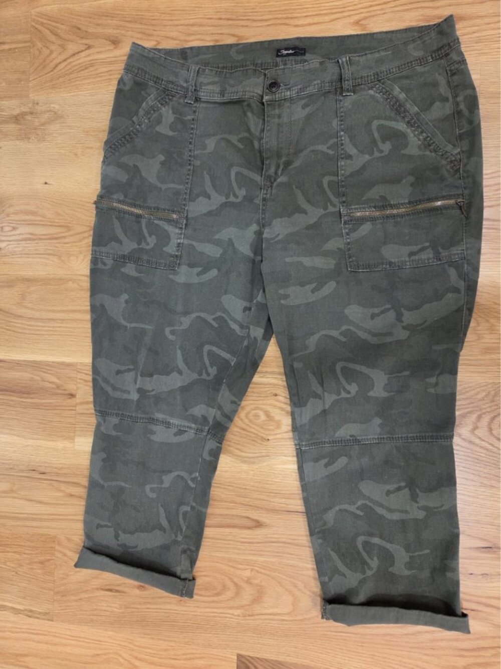 Supplies by Union Bay Camo Super Stretch Cargo Olive Green - Size 20W